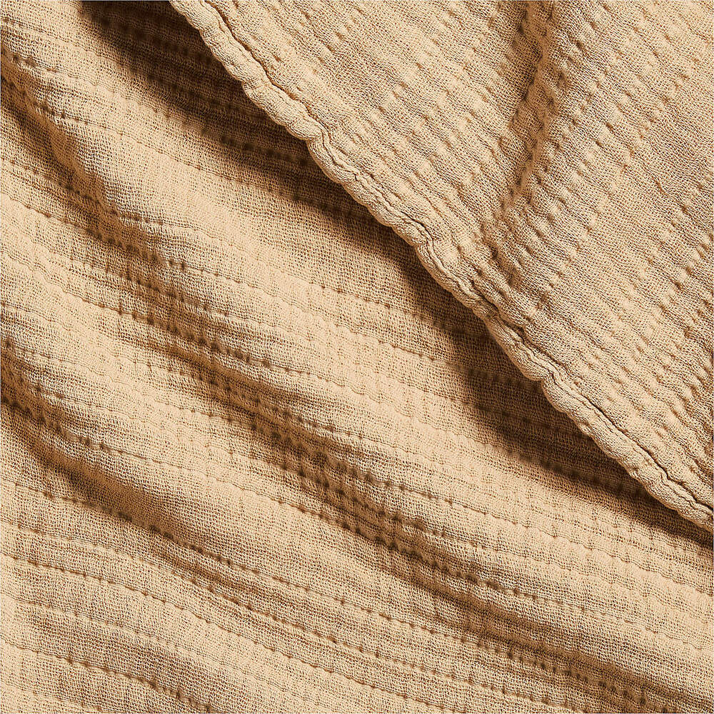 Crate&Barrel Tan Gauze Throw Blanket – Organic Cotton – Discontinued NWT - Picture 2 of 2